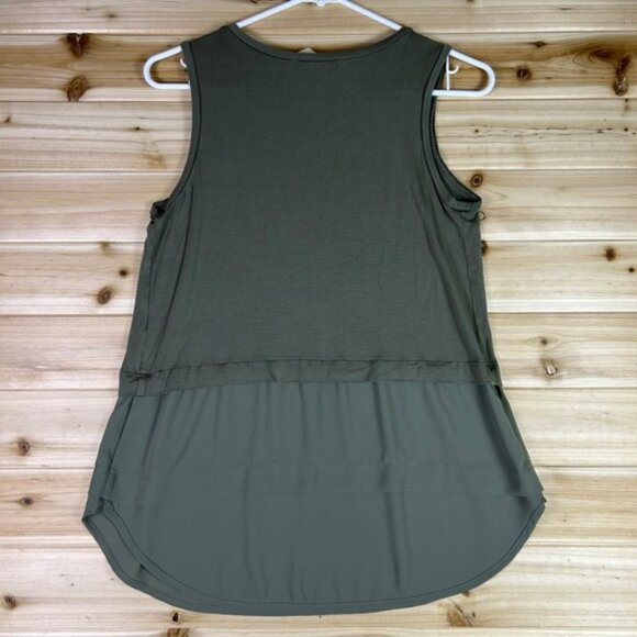 Michael Kors Blouse Womens Small Green Layered Sleeveless Shirt - Picture 4 of 6